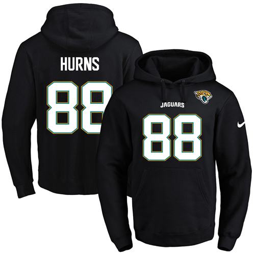 Nike Jaguars #88 Allen Hurns Black Name & Number Pullover NFL Hoodie - Click Image to Close